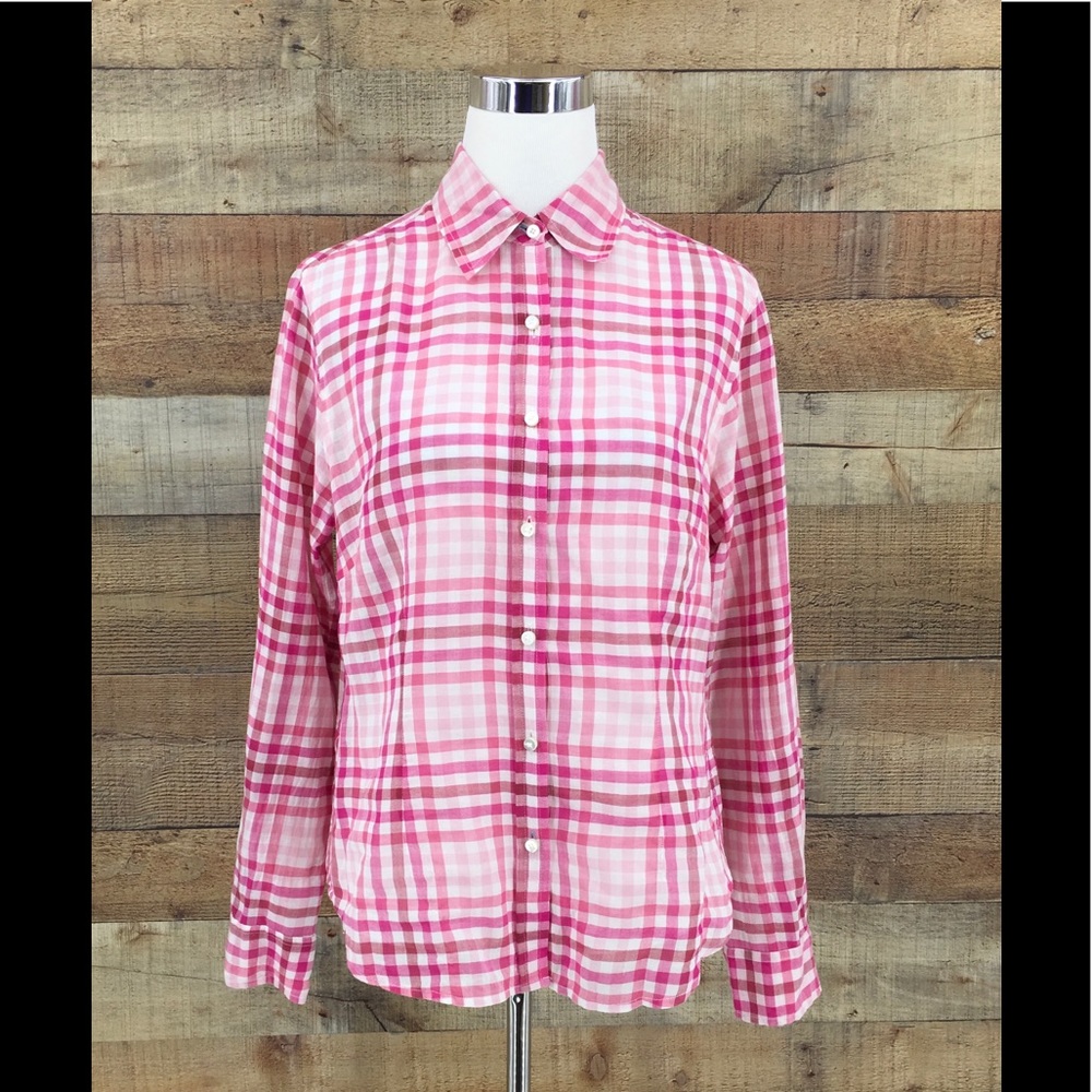 J McLaughlin Women's‎ Plaid Pink Button Up Shirt